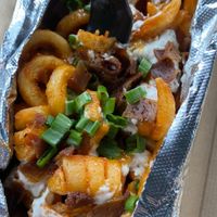 Loaded fries (regular menu) at Seitan's Realm in Columbus