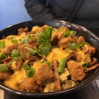 Breakfast Bowl with added bacon !  at Seitan's Realm in Columbus