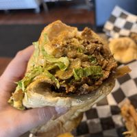 Inside of cheesesteak, it was sooooo good!   at Seitan's Realm in Columbus