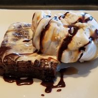 Brownie a la mode - delicious! at Love Life Cafe in Miami Beach