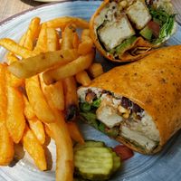 Tofu wrap thing with quinoa and pistachios at Carol & Dave's Roadhouse in Ligonier