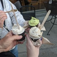 Vanilla, grasshopper pie, peanut butter cookie at FoMu - Brookline Ave in Boston