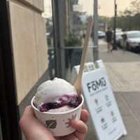 Blueberry shortbread (strawberry rhubarb underneath)  at FoMu - Brookline Ave in Boston