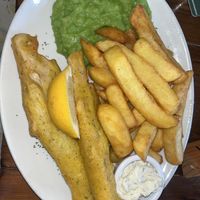 Banana blossom ‘fish’ and chips, with all the trimmings  at Crown & Anchor in Winchester