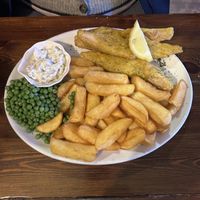 Banana Flower ‘Fish’ and chips   at Crown & Anchor in Winchester