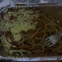 “Vegetarian pasta” (which is vegan)on menu with vegan cheese. I got this dish for takeaway! Was yum!  at Il Gusto - Maybe closed in Planos