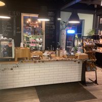 Desk (with weekend menu on the board) at FRØ in Tromsoe