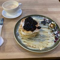 Pancake with blueberry at FRØ in Tromsoe