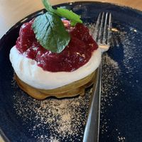 Pancakes with rebarbadora marmalade  at FRØ in Tromsoe