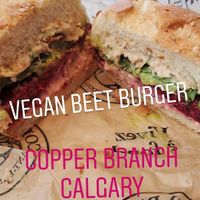Vegan Beet Burger at Copper Branch - 16th Ave in Calgary