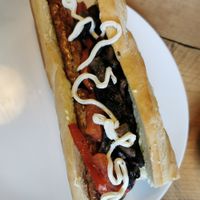 Breakfast baguette at Pomelo & Rocket in Leicester