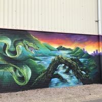 Some of the great artwork at Pomelo & Rocket in Leicester