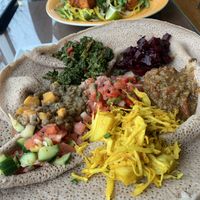 Injera platter  at Umana Yana in Albany