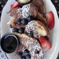 Vegan French toast + berries & maple syrup (10/10)  at Cafe Madison in Albany