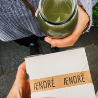 GF buckwheat bred with tahini and a fresh green juice. at ÆNDRÈ in Hamburg