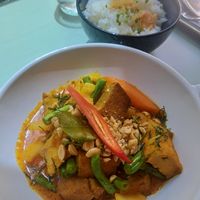Tofu Curry at Chez Ginette in Fribourg