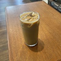 12 oz iced vanilla soy milk latte   at Retrograde Coffee Roasters in Sebastopol