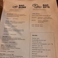 Menu at Woosabi in Innsbruck
