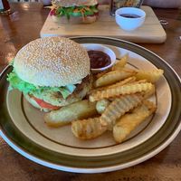 Chickpea burger   at The Source Cafe in Siem Reap