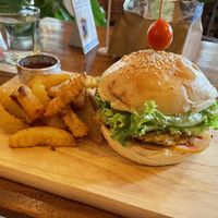 Chickpea burger, $5.25  at The Source Cafe in Siem Reap