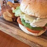 Chickpea burger   at The Source Cafe in Siem Reap