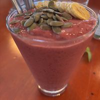 Cinnamon berry smoothie  at The Source Cafe in Siem Reap
