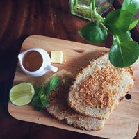 Delicious coconut lime bread  at The Source Cafe in Siem Reap