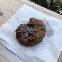 Choc chip cookie (minus a bite)  at The After School Cookie Club in East London