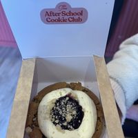 Blueberry cheesecake cookie  at The After School Cookie Club in East London