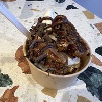 Choc peanut cookie with ice cream   at The After School Cookie Club in East London