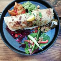 Falafel paratha at The Green Shed in Haverfordwest