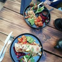 Falafel salad at top at The Green Shed in Haverfordwest