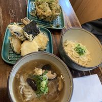 Handmade Vegan Ramen with Vegan Tempura.  at Menkui Kinya in Kyoto