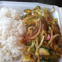 Yummy 😋 mixed vegetables with rice. at Asian Spice Chopsticks in Monroe