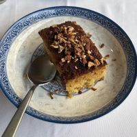 Fluffy cake dessert  at Amaltheia in Katerini