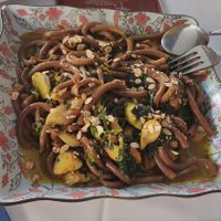 Pasta with mushrooms at Amaltheia in Katerini