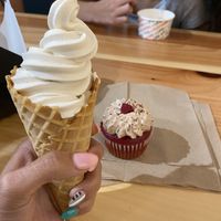 Soft serve ice cream and red velvet cupcake!  at HUMBL in Orlando
