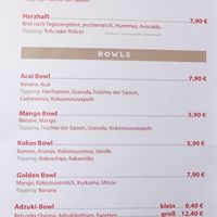 Bowls Menu at Liebling Trier in Trier