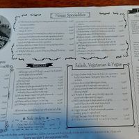 The main menu. Desserts were called from hand written menu at The Guinness Tavern in Salou