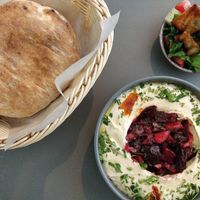 Hummus beetroot at Akkawy in Berlin