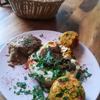 Hummous and mushrooms at Akkawy in Berlin