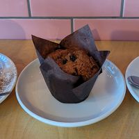 hot chocolate, apple cinnamon muffin, cappuccino at Sticky Fingers in Amsterdam