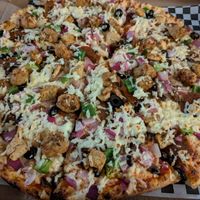 Vegan combination pizza at Pizza Twist in Kent