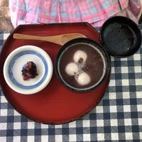 Sweet red bean soup with mochi for desert  at Momiji-so in Hatsukaichi