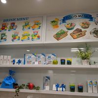 menu visual & other things for sale at Spirulina Blue Ueno in Tokyo