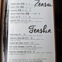 Menu at Ramen Takara in Auckland