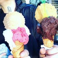 Fruit on one and Nutella/choco on the other    at Panna e Liquirizia in Rome