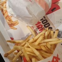 Menu with fries and classic Maxburger at MAX - Medborgarplatsen in Stockholm