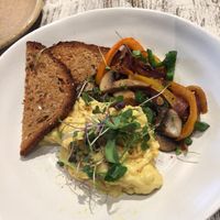 Vegan scramble (just egg) for brunch!!  at Cork & Flame in Evans