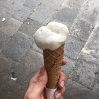 Vegan icecream with vegan cone (I already ate half of it) at Red Velvet in Padua